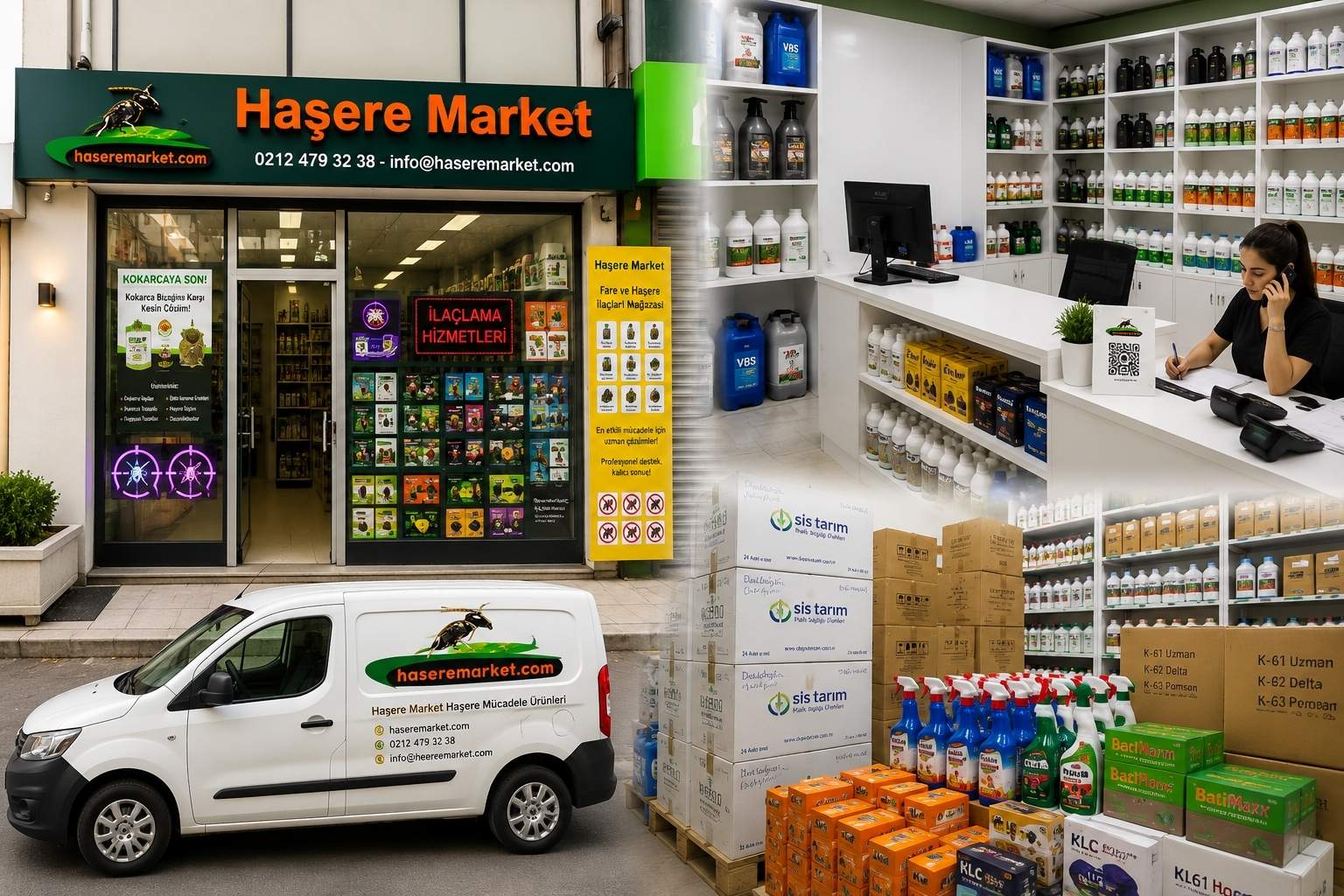 Haşere Market fiziki işletme ve profesyonel ilaçlama hizmeti