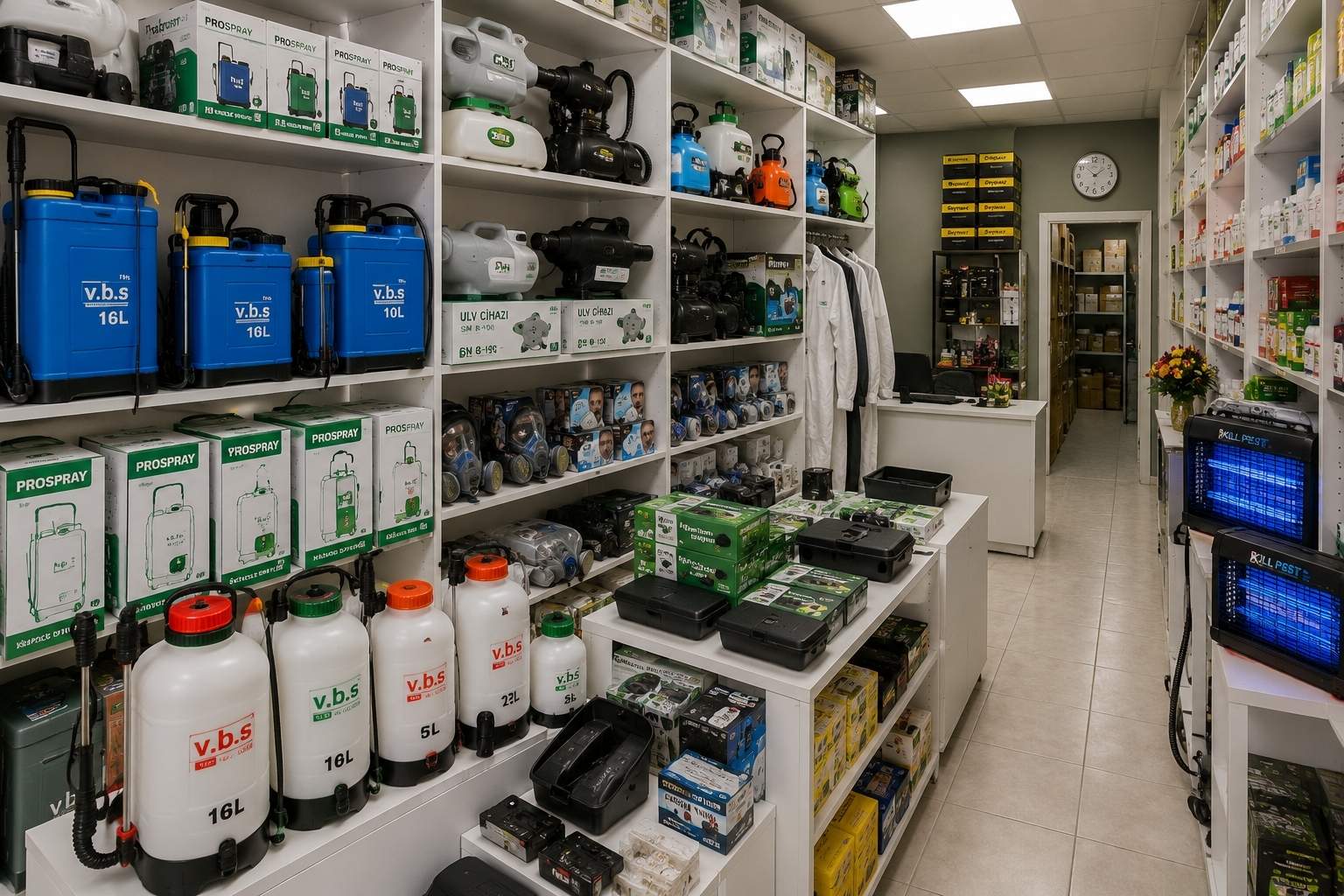 Haşere Market ürün ve ekipman organizasyonu